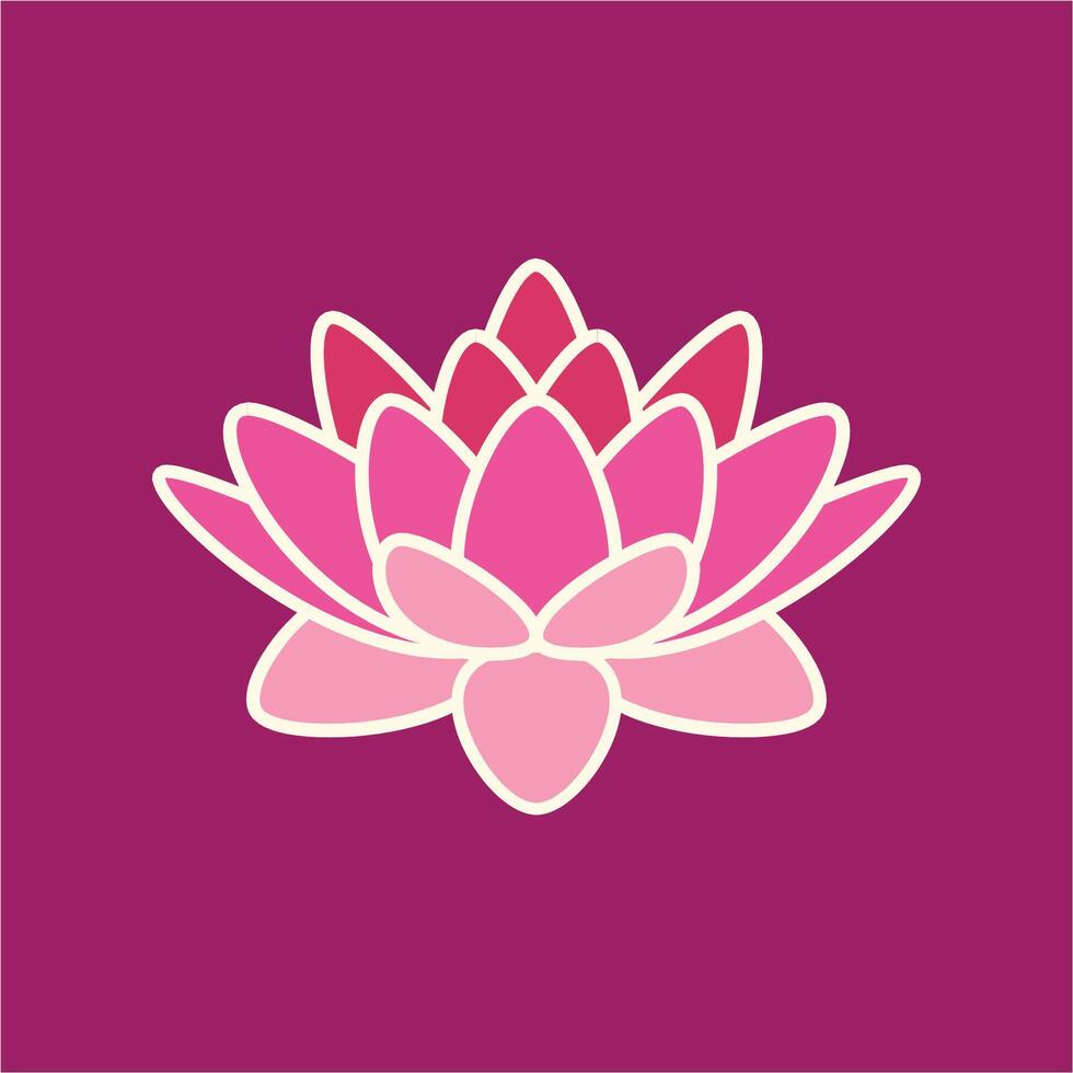 pink lotus flower icon, lotus logo template vector