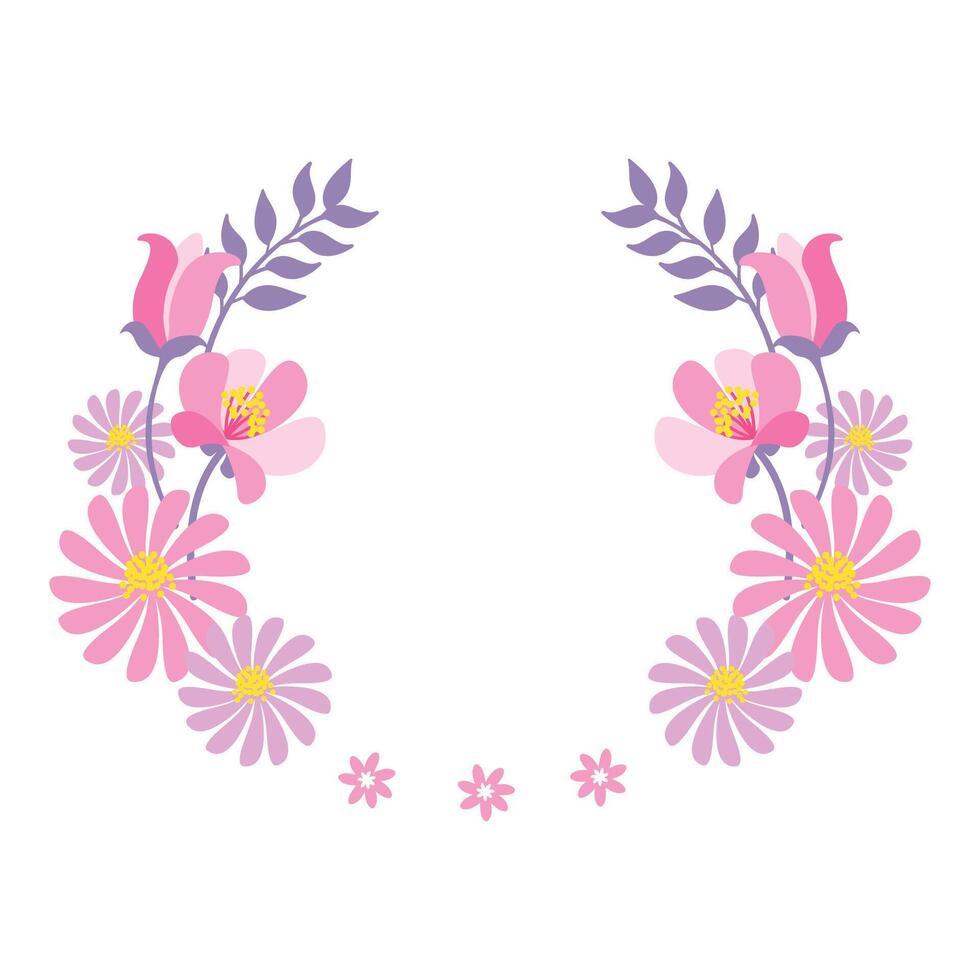 marco con rosado flores vector
