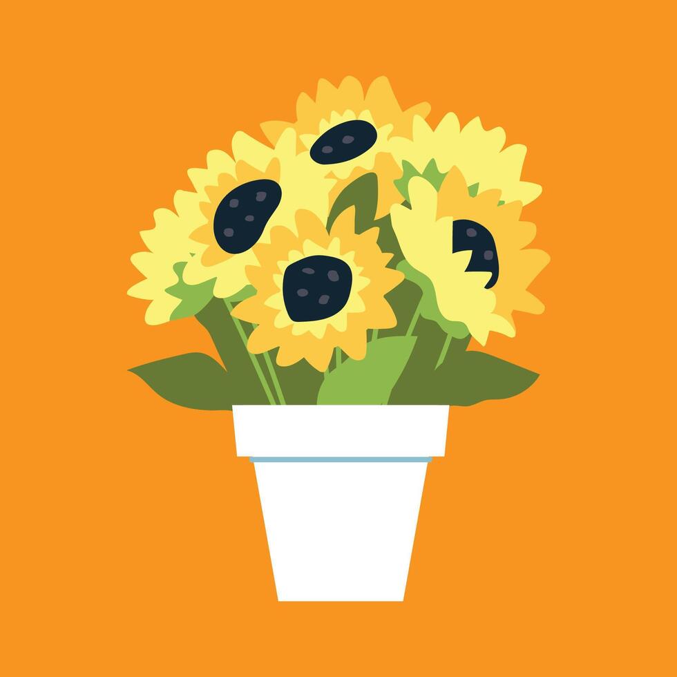 illustration of a sunflower pot 38236333 Vector Art at Vecteezy