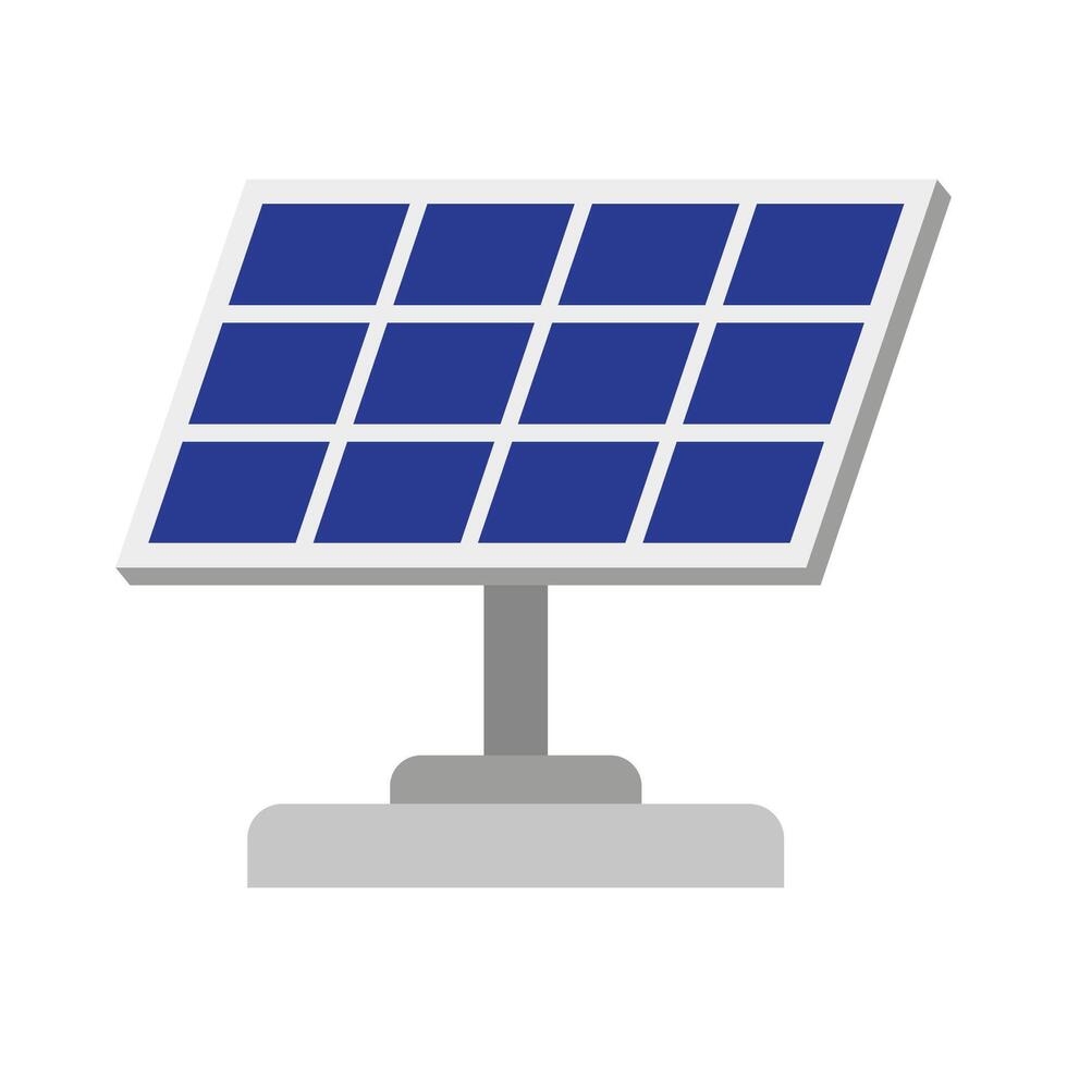 solar panel plano vector icono