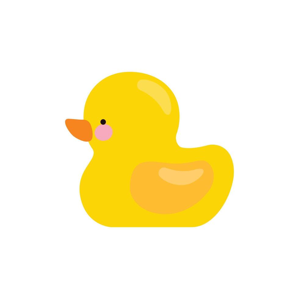 yellow rubber duck cartoon illustration vector