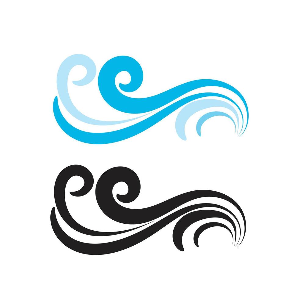 Oceano ola resumen agua logo vector