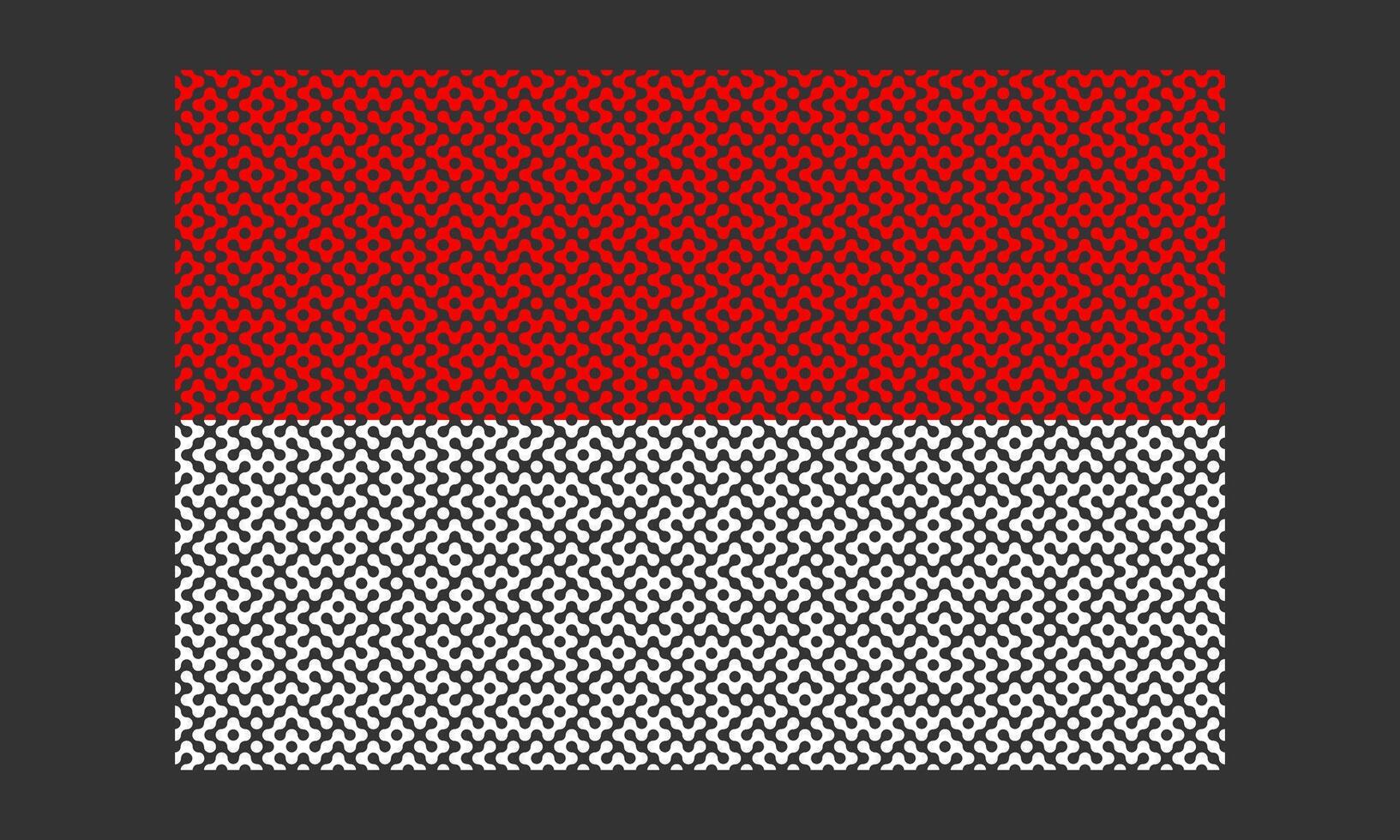 Maze pattern Indonesian flag on the black background for backdrop decoration vector
