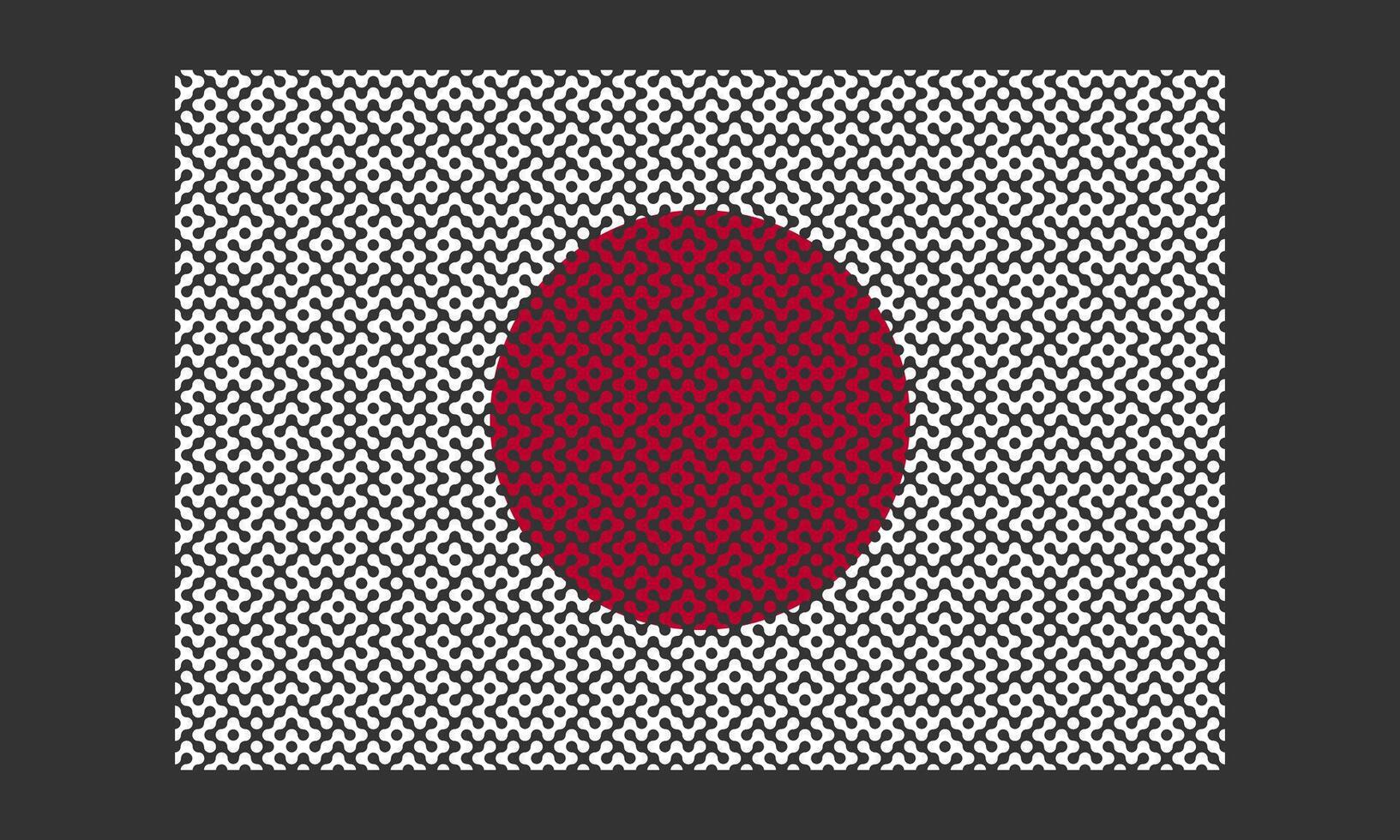 Maze pattern Japan flag on the black background for backdrop decoration vector