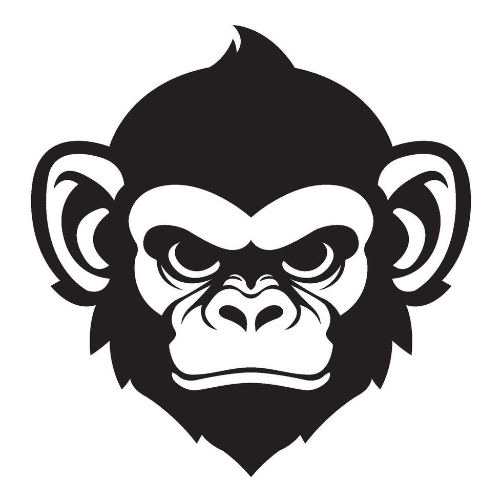 AI generated ferocious monkey iconic logo vector illustration
