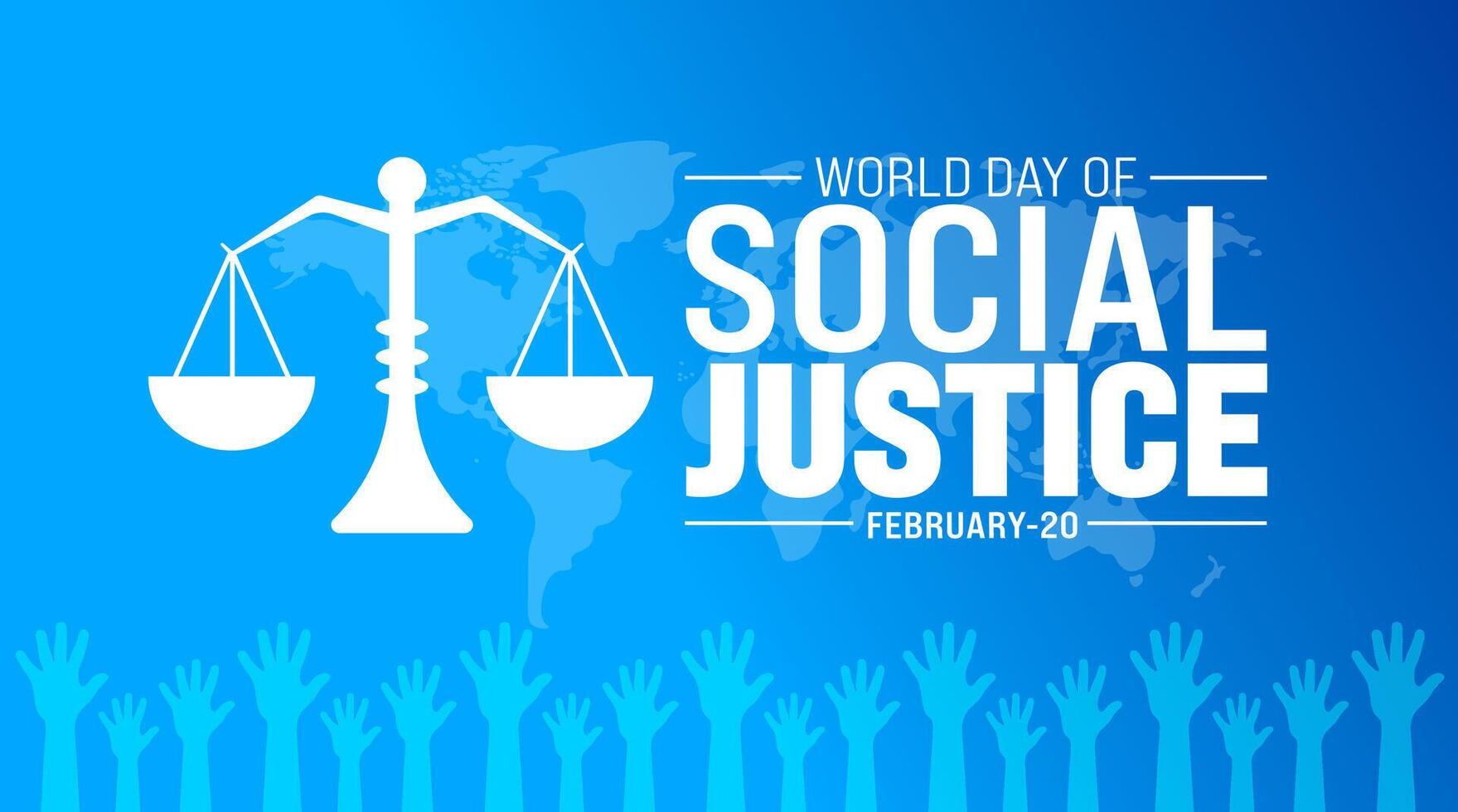 febrero es mundo día de social justicia antecedentes modelo. fiesta concepto. fondo, bandera, cartel, tarjeta, y póster diseño modelo con texto inscripción y estándar color. vector