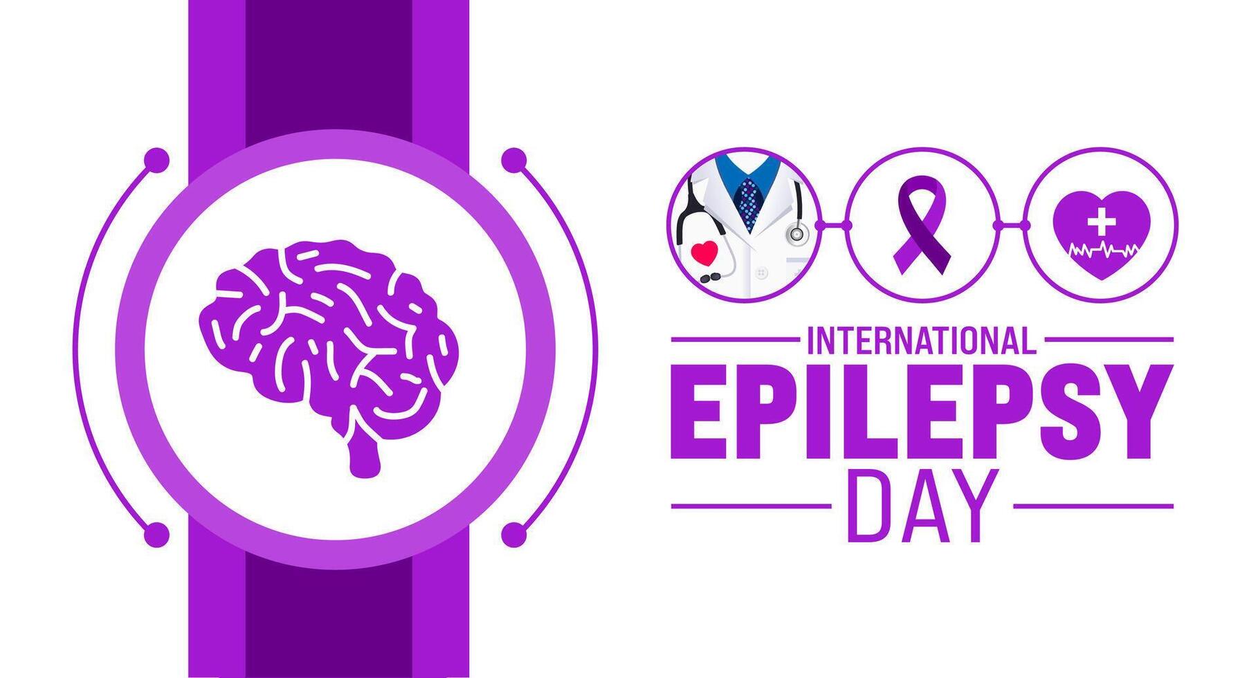 febrero es internacional epilepsia día antecedentes modelo. fiesta concepto. utilizar a fondo, bandera, cartel, tarjeta, y póster diseño modelo con texto inscripción y estándar color. vector