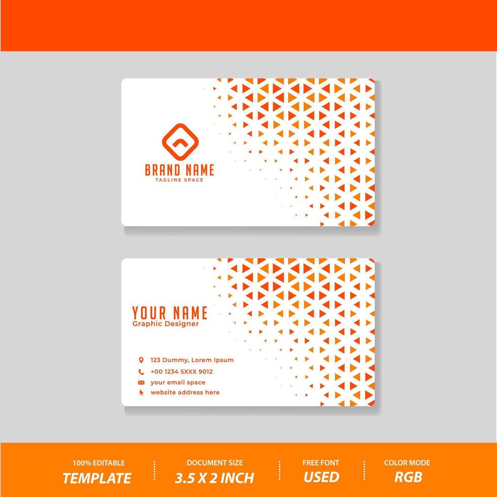 Corporate orange halftone elegant business card template vector