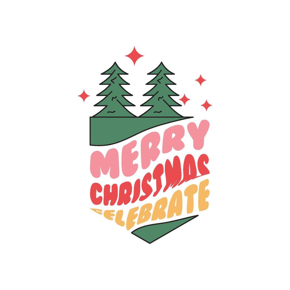 Merry christmas celebration illustration vector