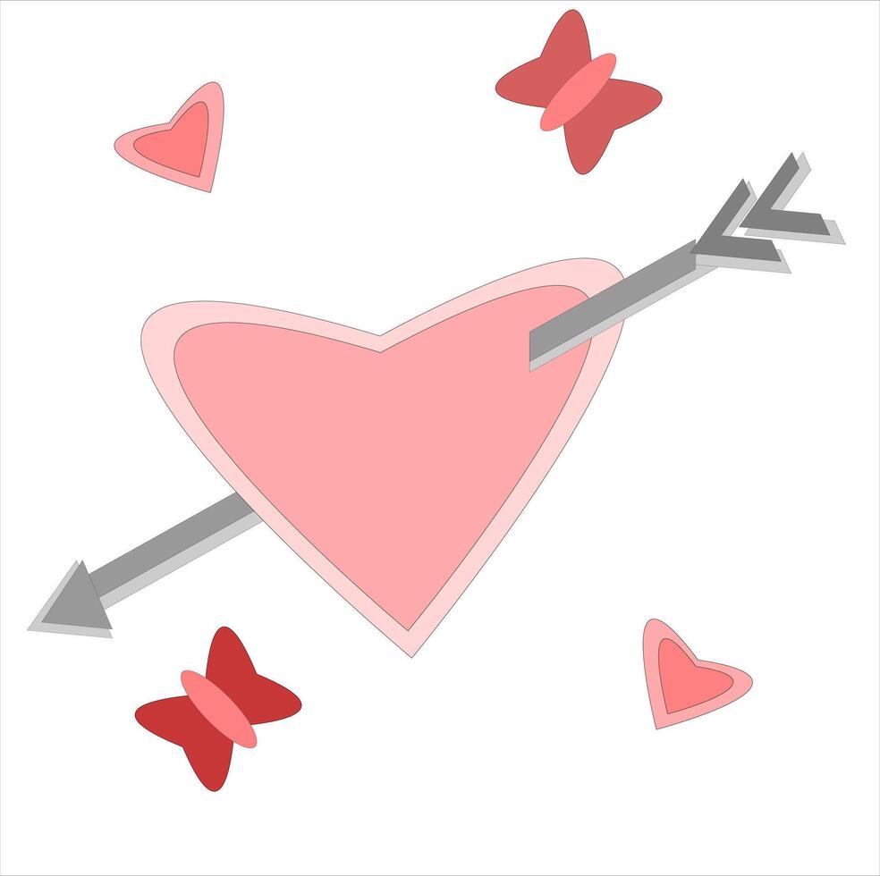 corazón y flecha vector