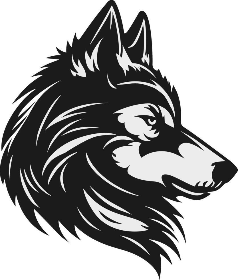 Vector vector silhouette wolf logo design template