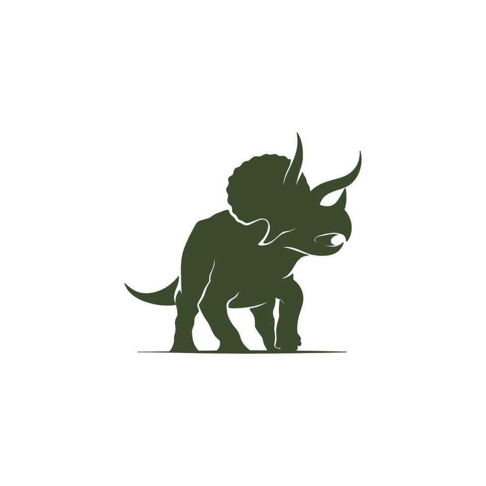 triceratops illustration in silhouette style vector