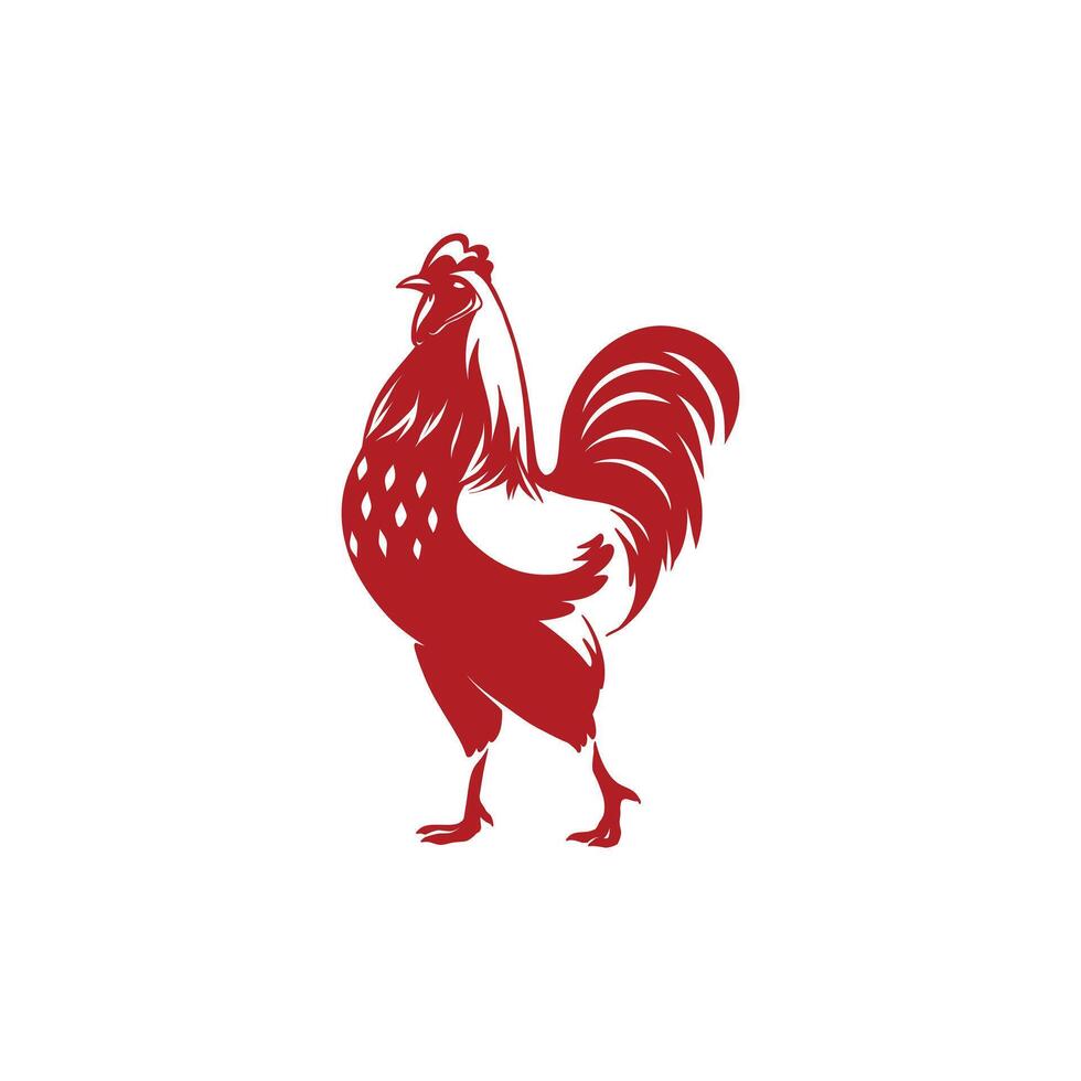 illustration of a red rooster icon vector