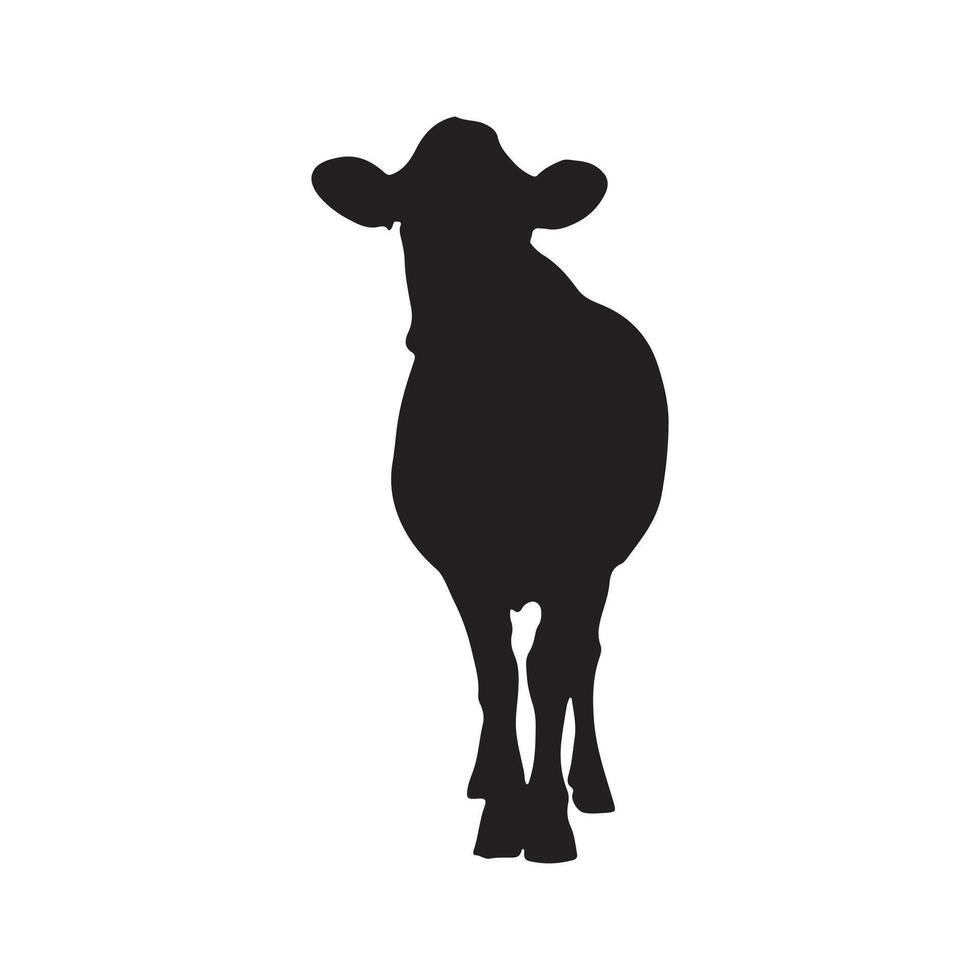 vector cow silhouette icon illustration isolated