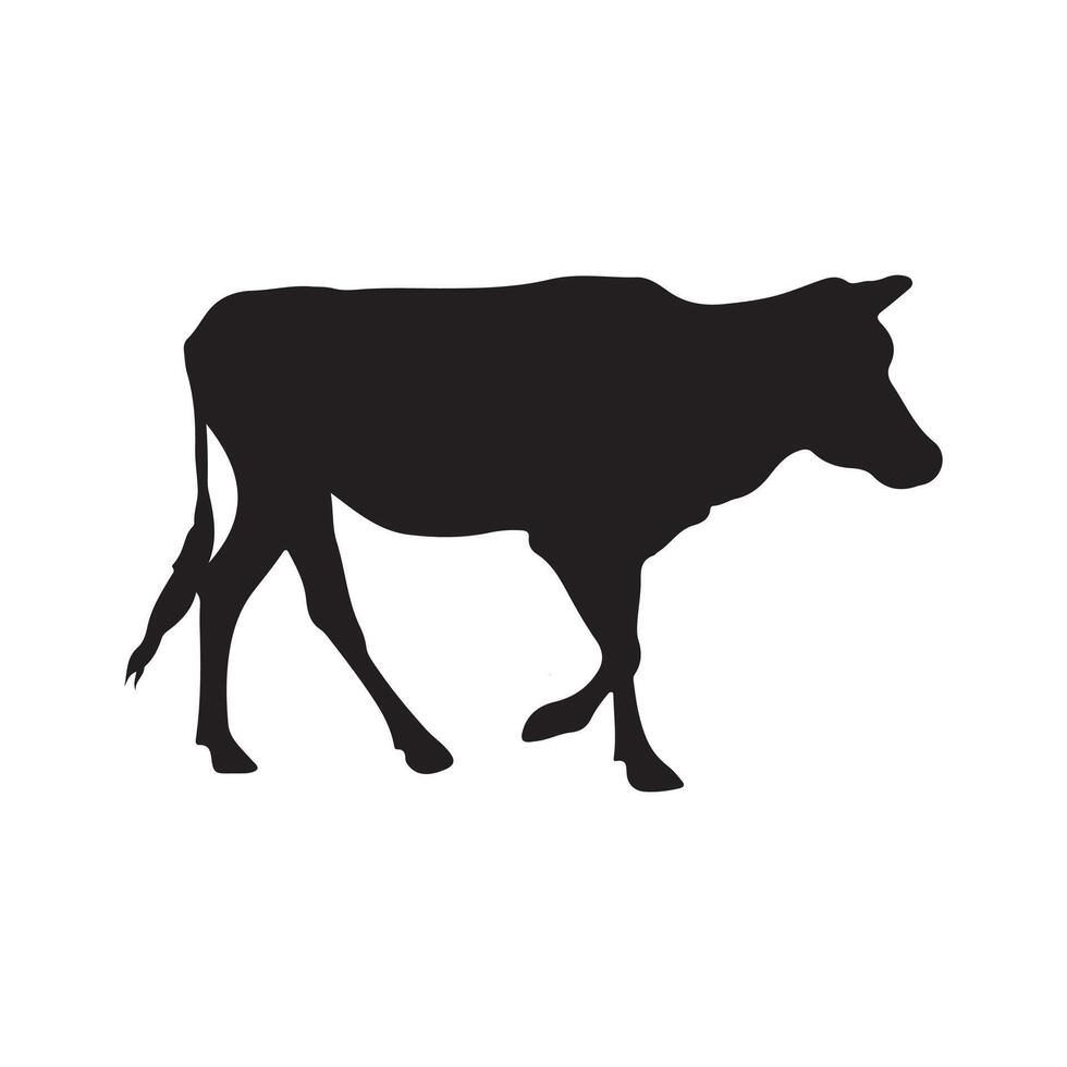 vector cow silhouette icon illustration isolated