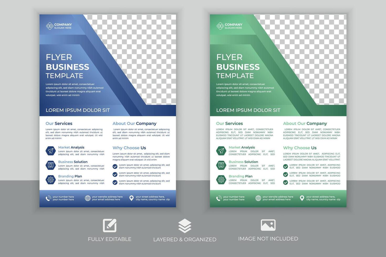 Corporate Business Flyer Design Template Layout. Template vector design for Brochure, Poster, Annual Report, Magazine, Business Presentation, Banner, layout modern with blue, A4 size