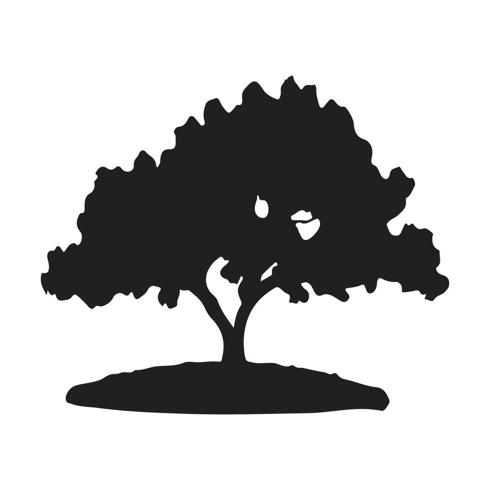 tree silhouettes. black shapes, white background vector