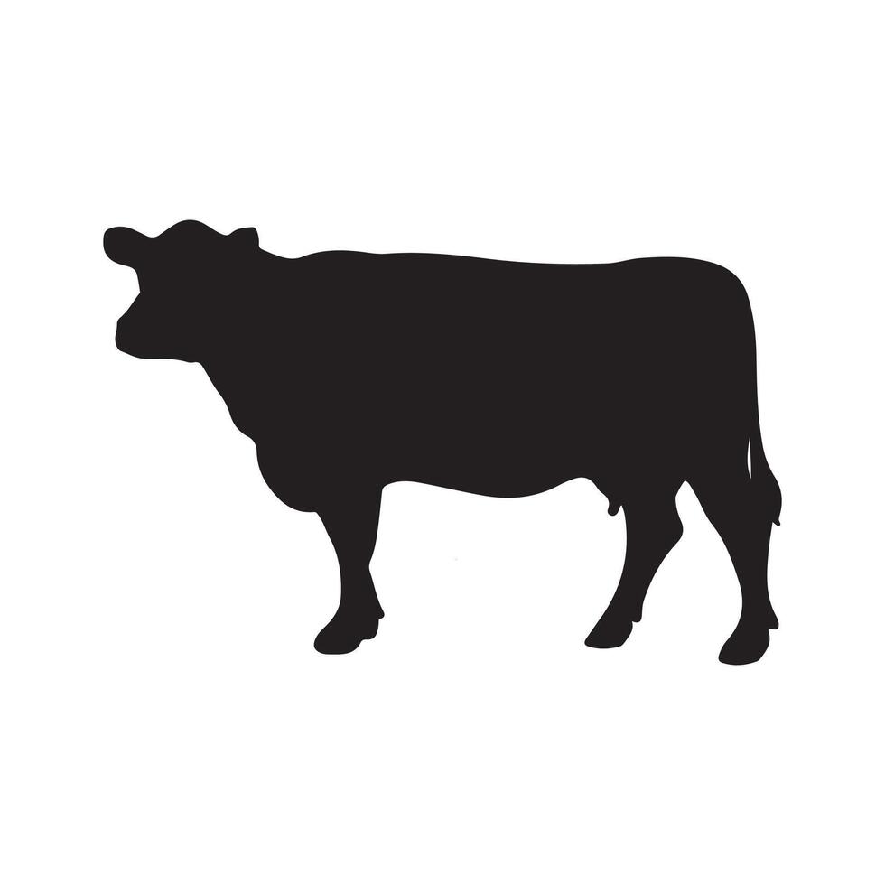 vector cow silhouette icon illustration isolated