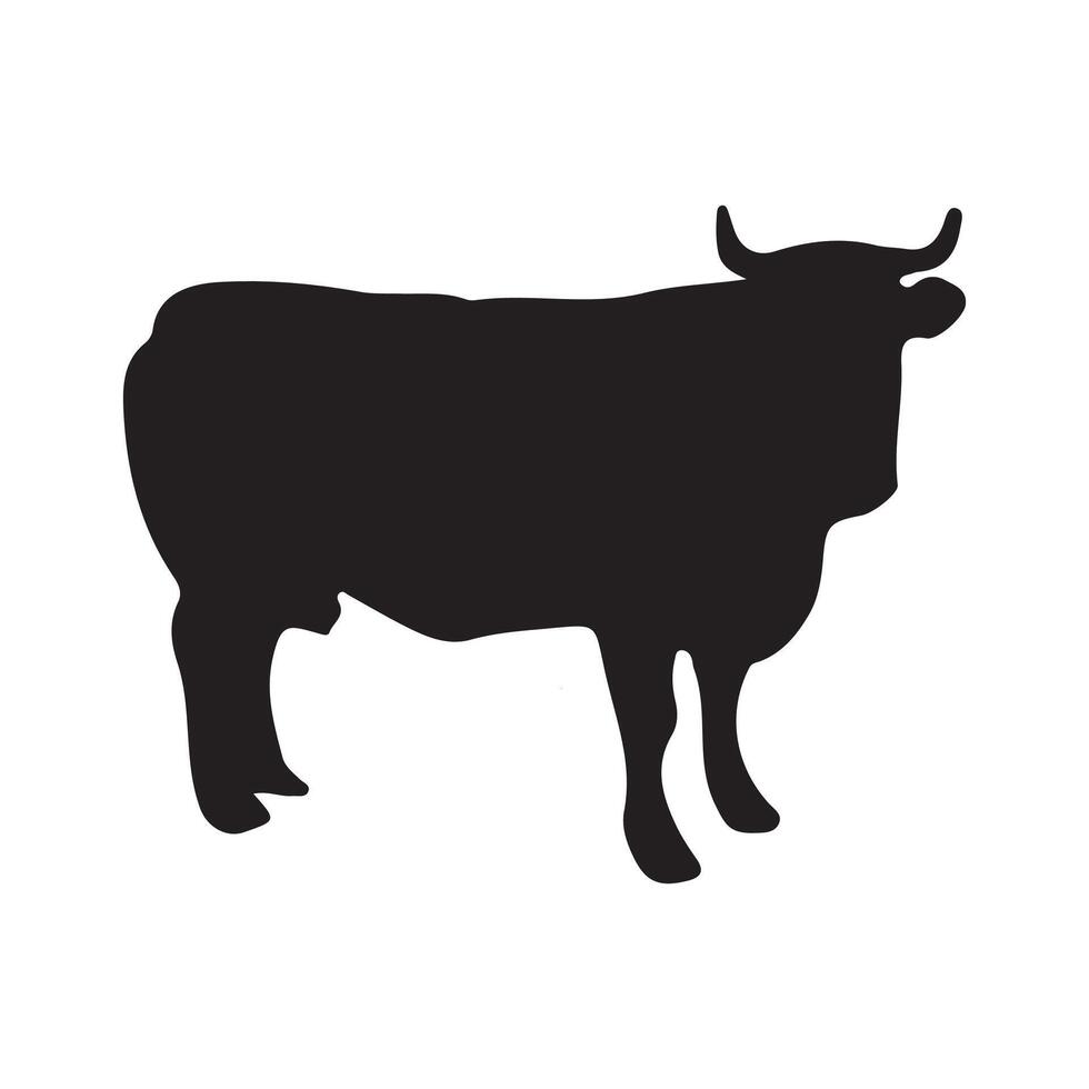 vector vaca silueta icono ilustración aislado