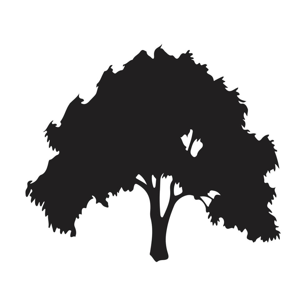 árbol siluetas negro formas, blanco antecedentes vector
