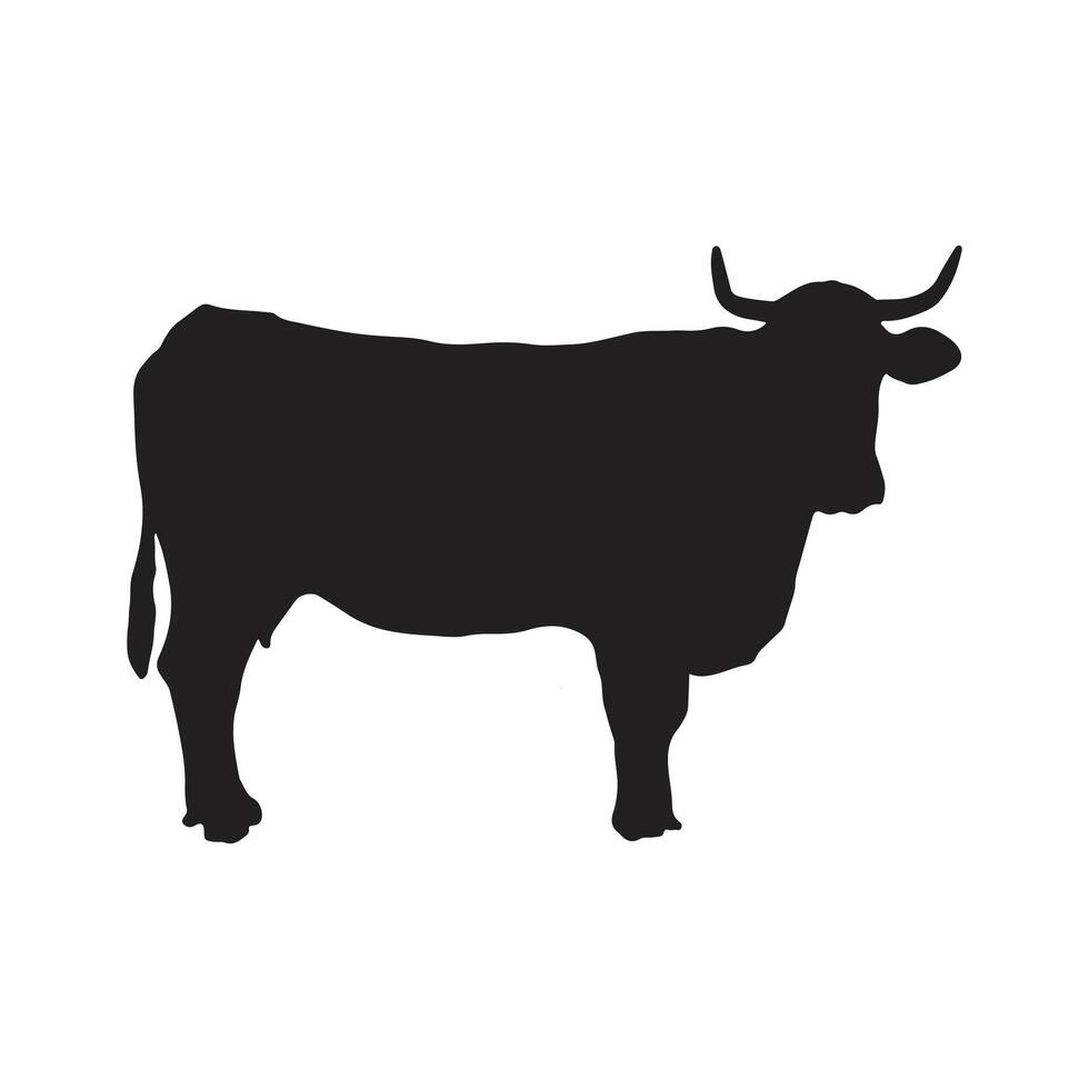 vector vaca silueta icono ilustración aislado