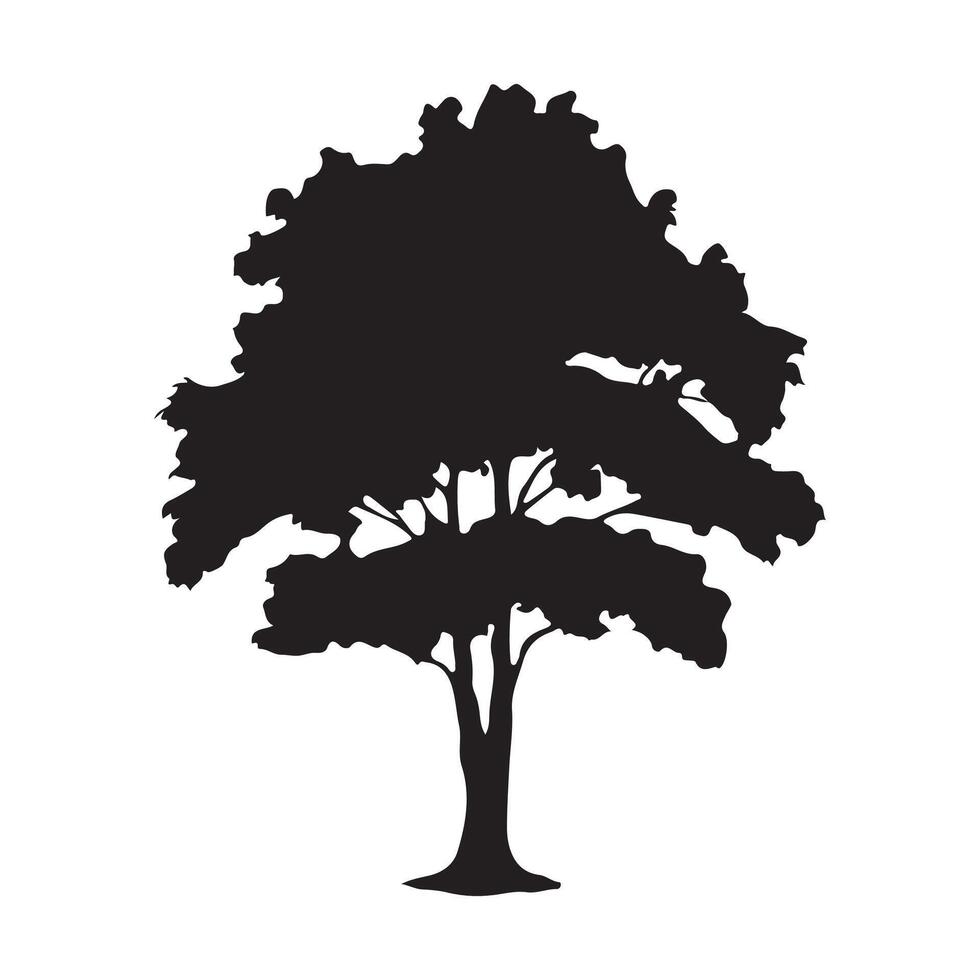 tree silhouettes. black shapes, white background vector