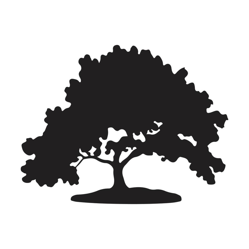 tree silhouettes. black shapes, white background vector