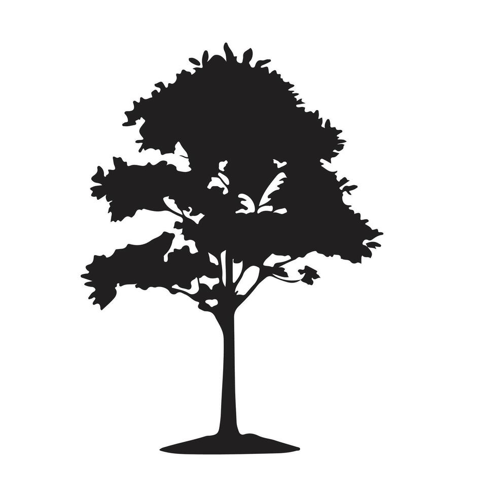 tree silhouettes. black shapes, white background vector