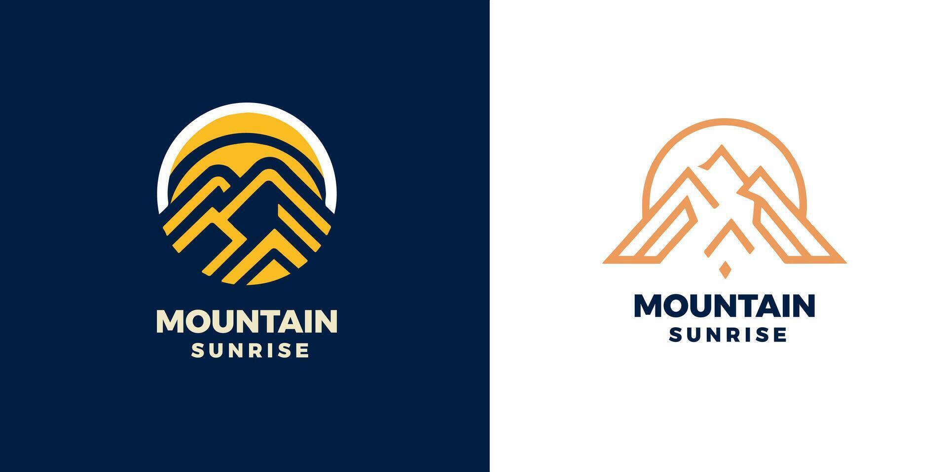 montaña amanecer logo , naturaleza logo gratis vector y gratis svg