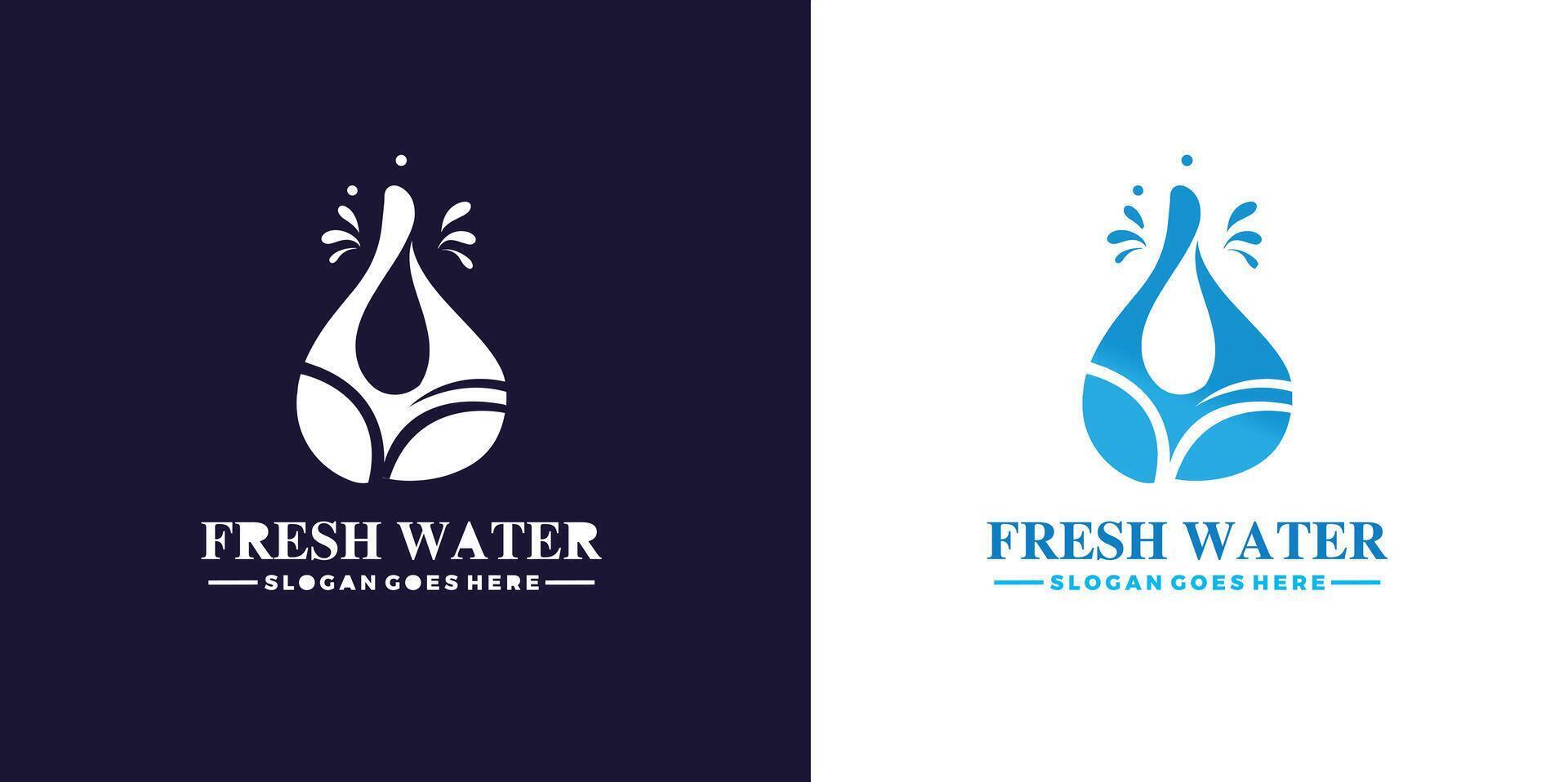 Fresco agua marca logo vector modelo diseño gratis vector