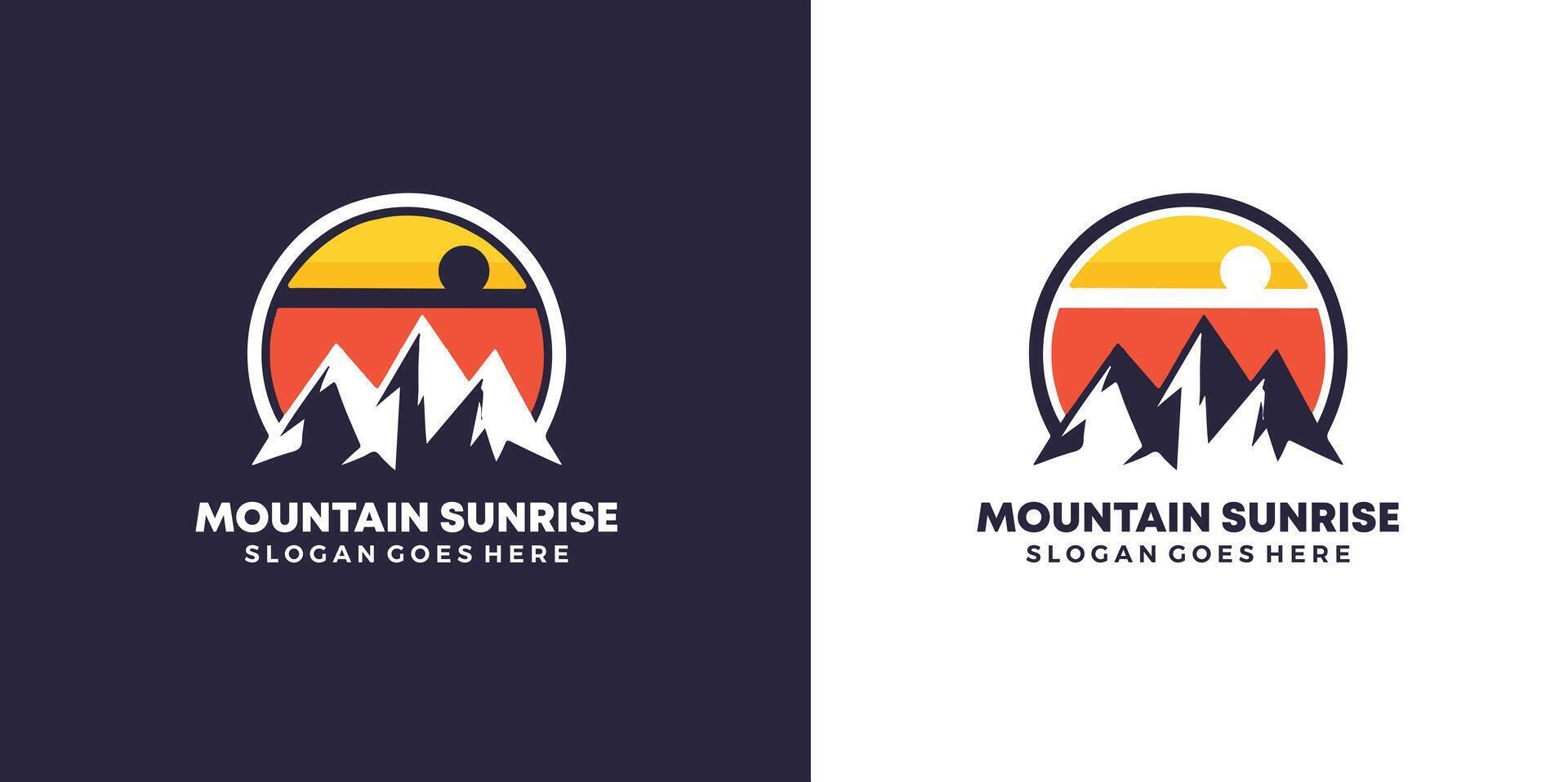 mountain sunrise logo , nature logo free Vector and free SVG