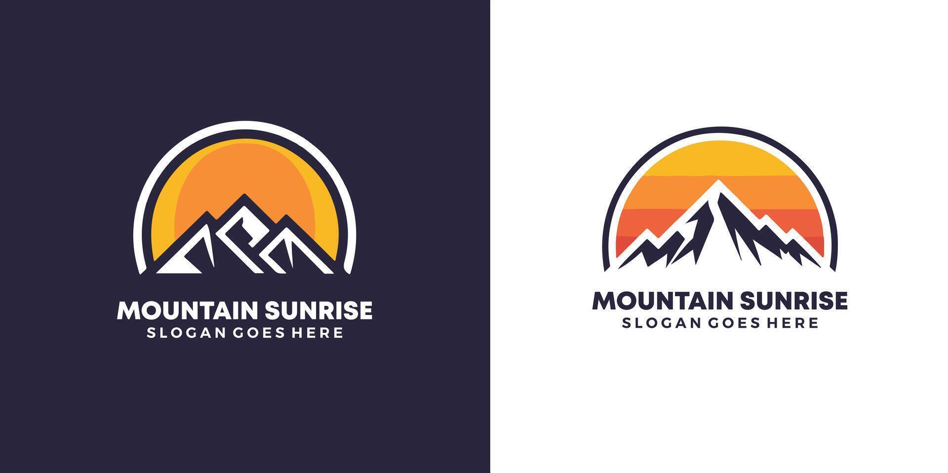 mountain sunrise logo , nature logo free Vector and free SVG