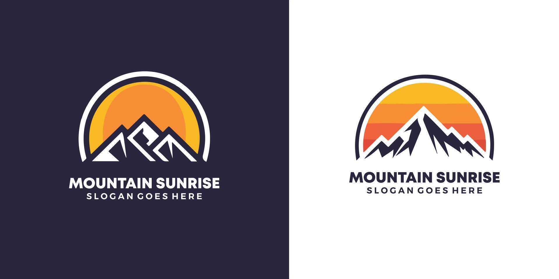 montaña amanecer logo , naturaleza logo gratis vector y gratis svg