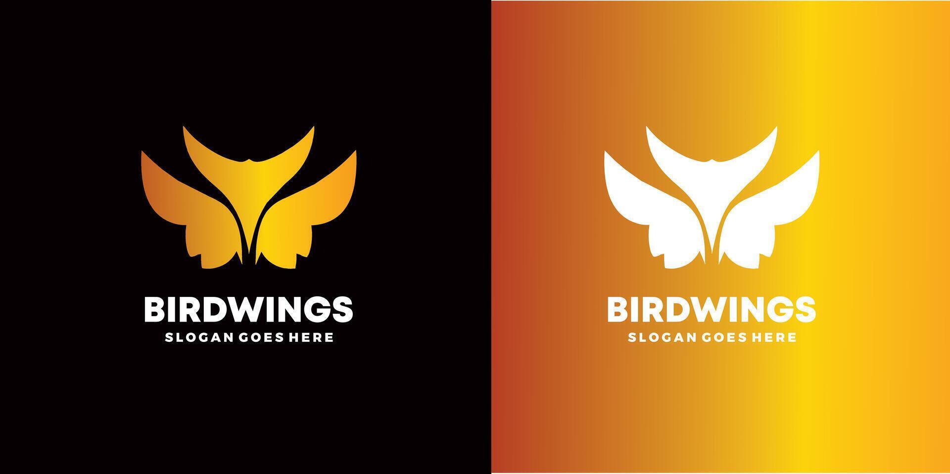 Bird wing logo design vector Pro Vector