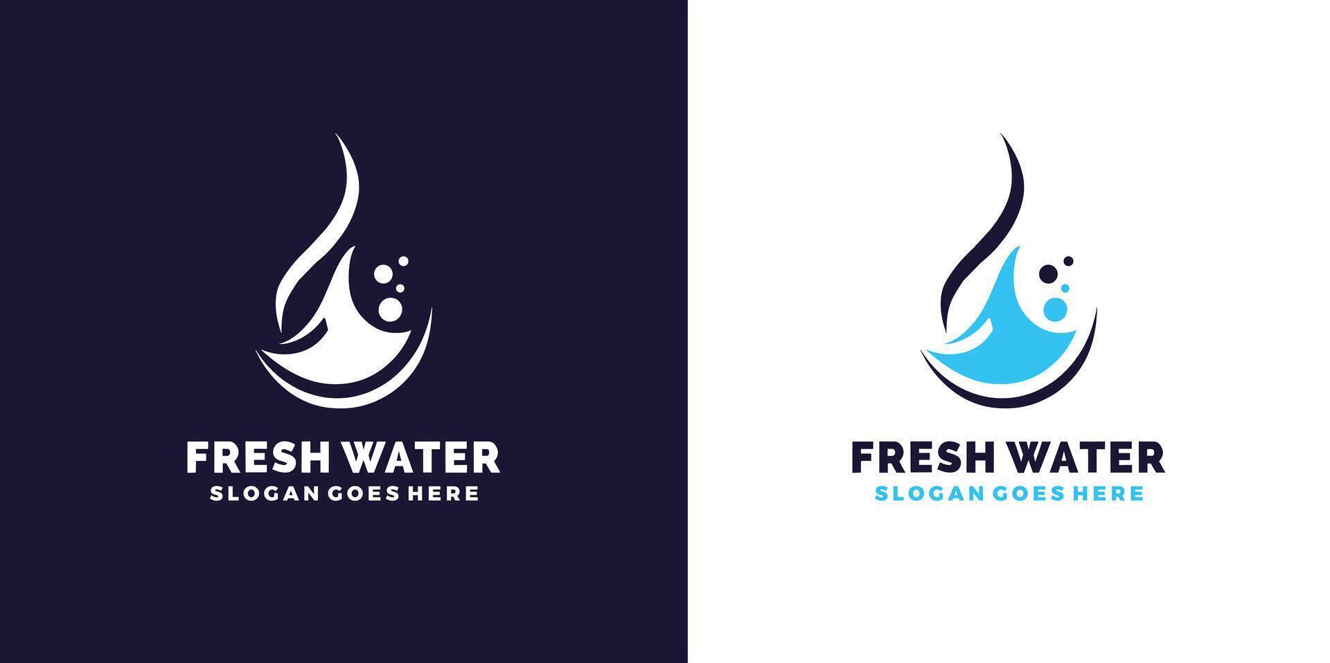 Fresh water brand logo vector template design Pro Vector