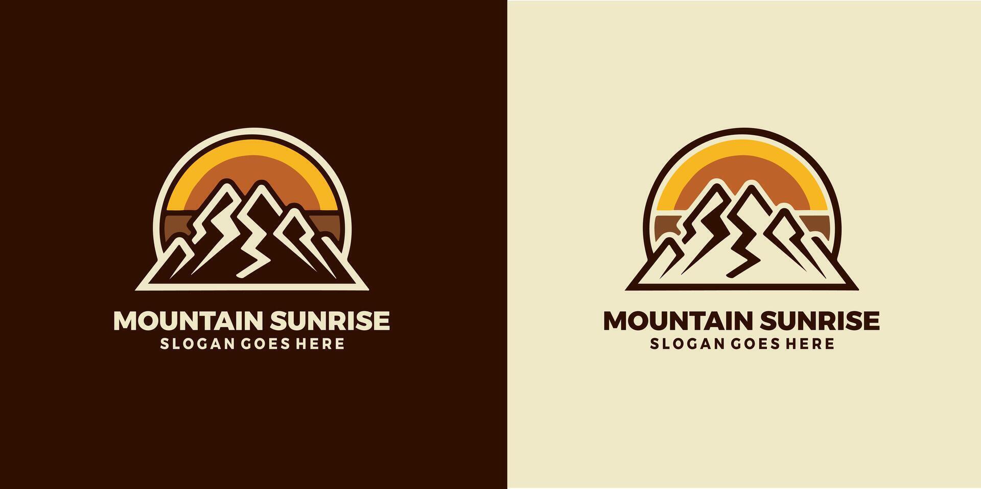 montaña amanecer logo , naturaleza logo gratis vector y gratis svg