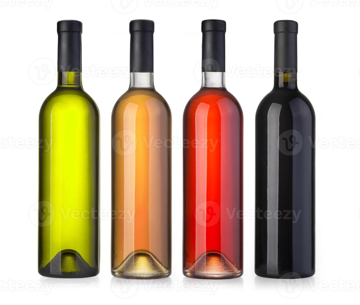 set wine  bottles photo