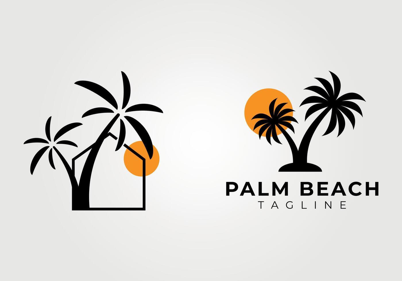 palm tree silhouette set and collection logo vector vintage illustration design, palm tree icon