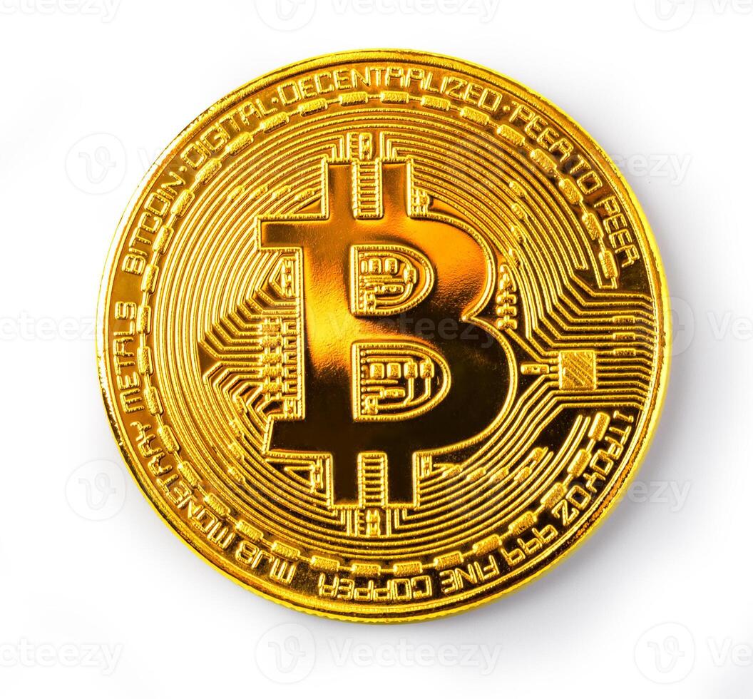 bitcoin close up isolated photo