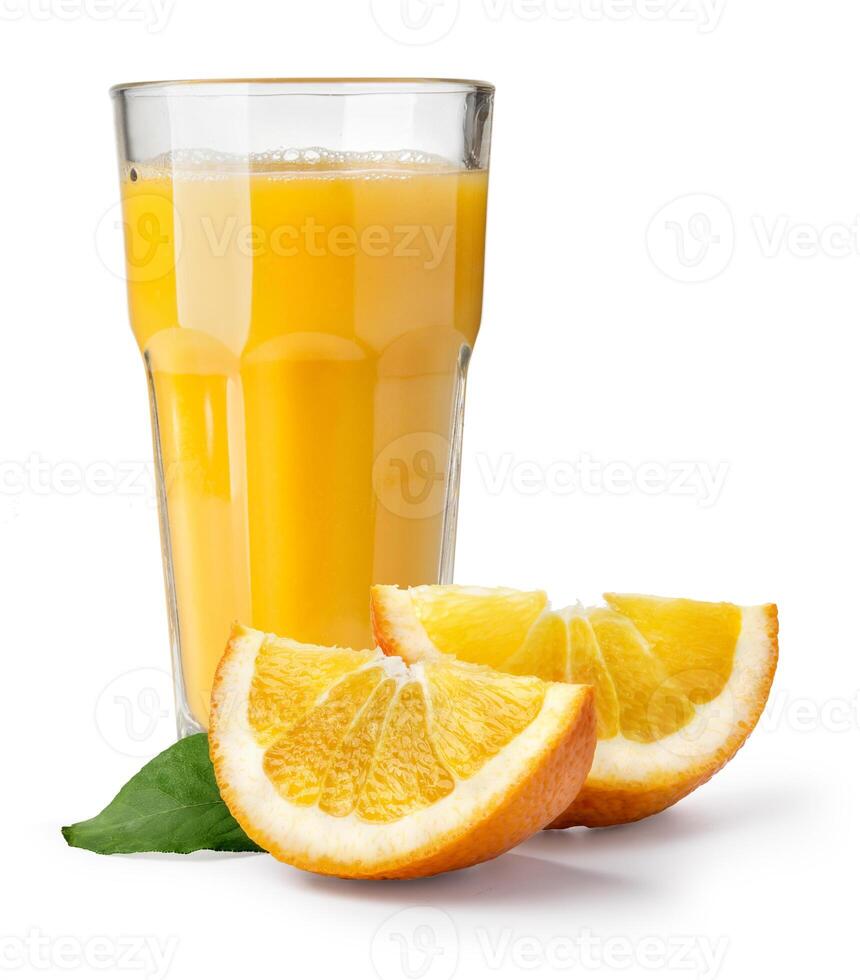 aislado beber. vaso de naranja jugo foto