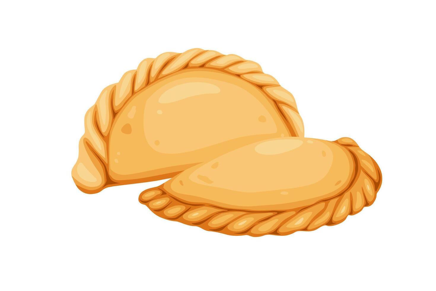 curry soplo,argentino empanada aislado en blanco antecedentes. vector eps 10