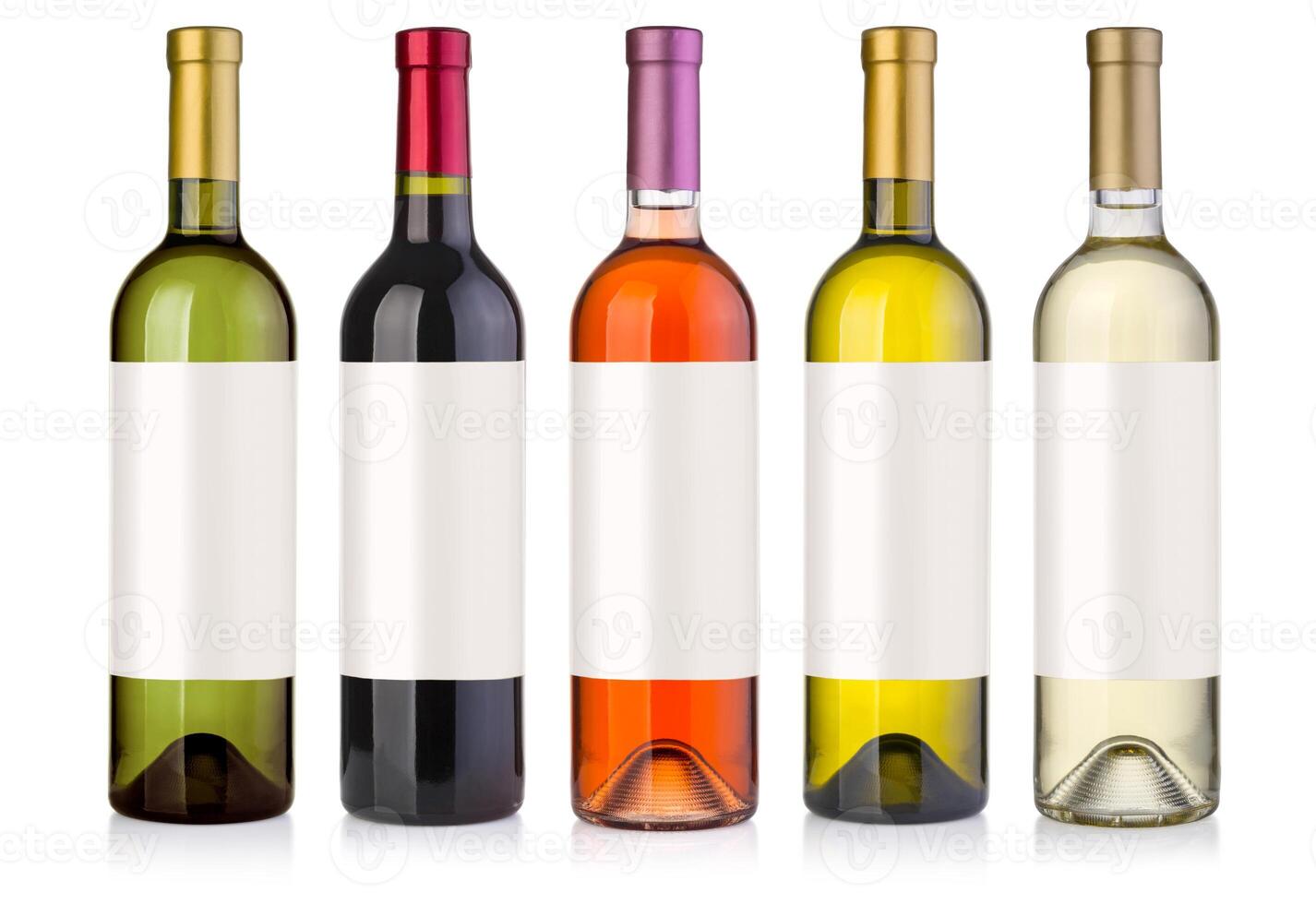 set  of wine bottles photo