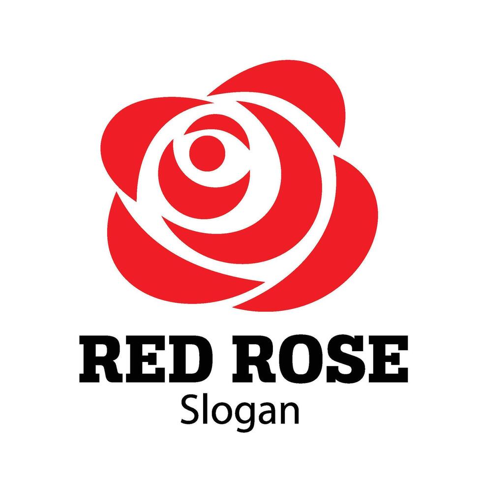 red rose flower logo template vector
