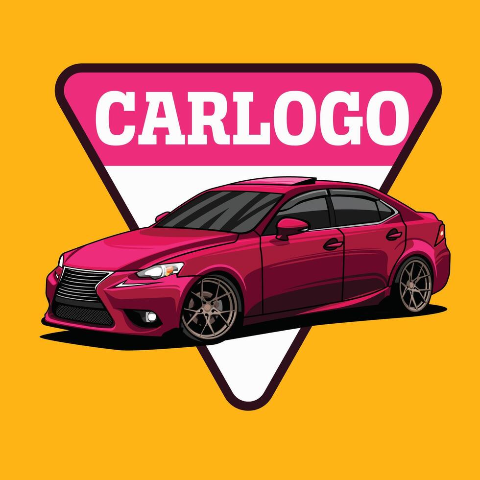 red car logo flat vector design