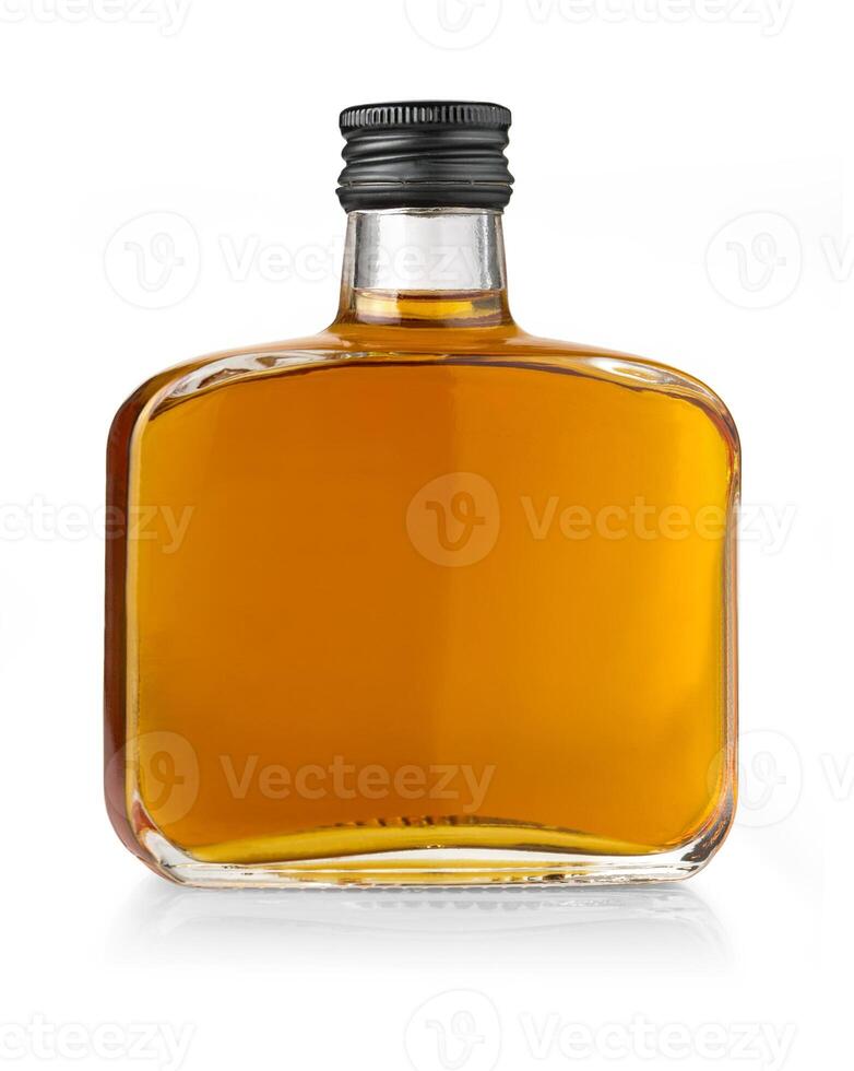 bottle whiskey on white photo