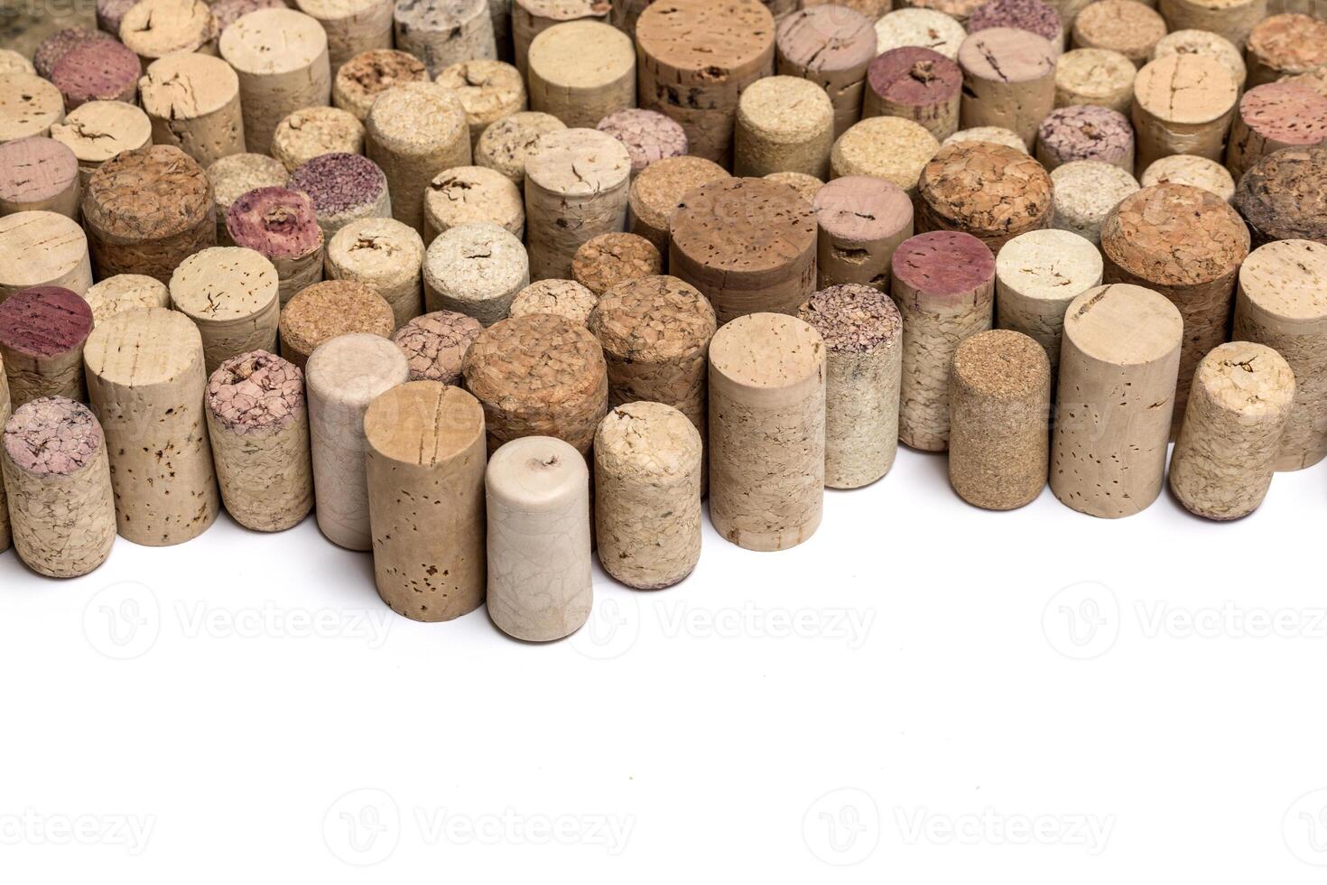 wine corks on white photo
