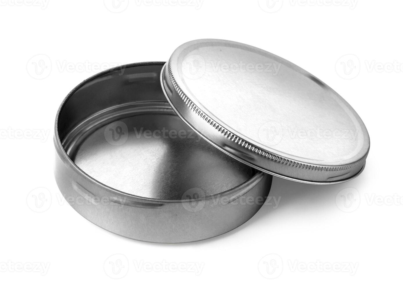 Empty metal box isolated photo