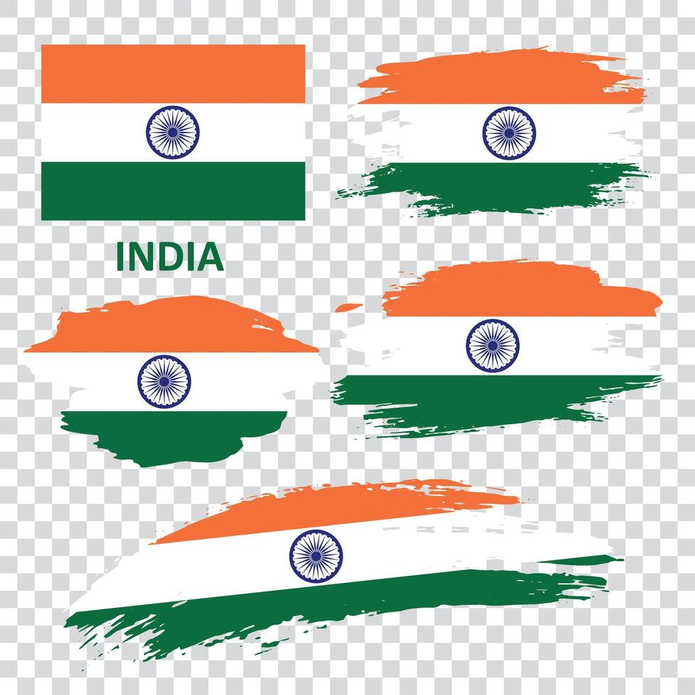 Set of vector flags of India