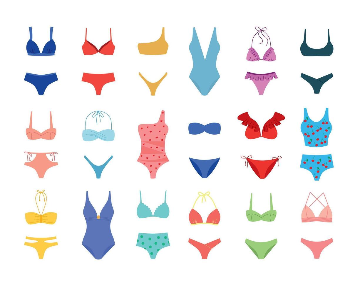 Vector set of swimsuits