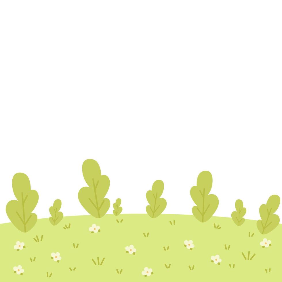 Green lawn. Vector illustration for children